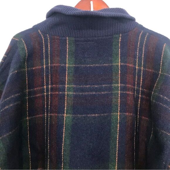 Retro Series by DSI Blue Green Plaid 100% Wool Retro Pullover - Picture 7 of 13